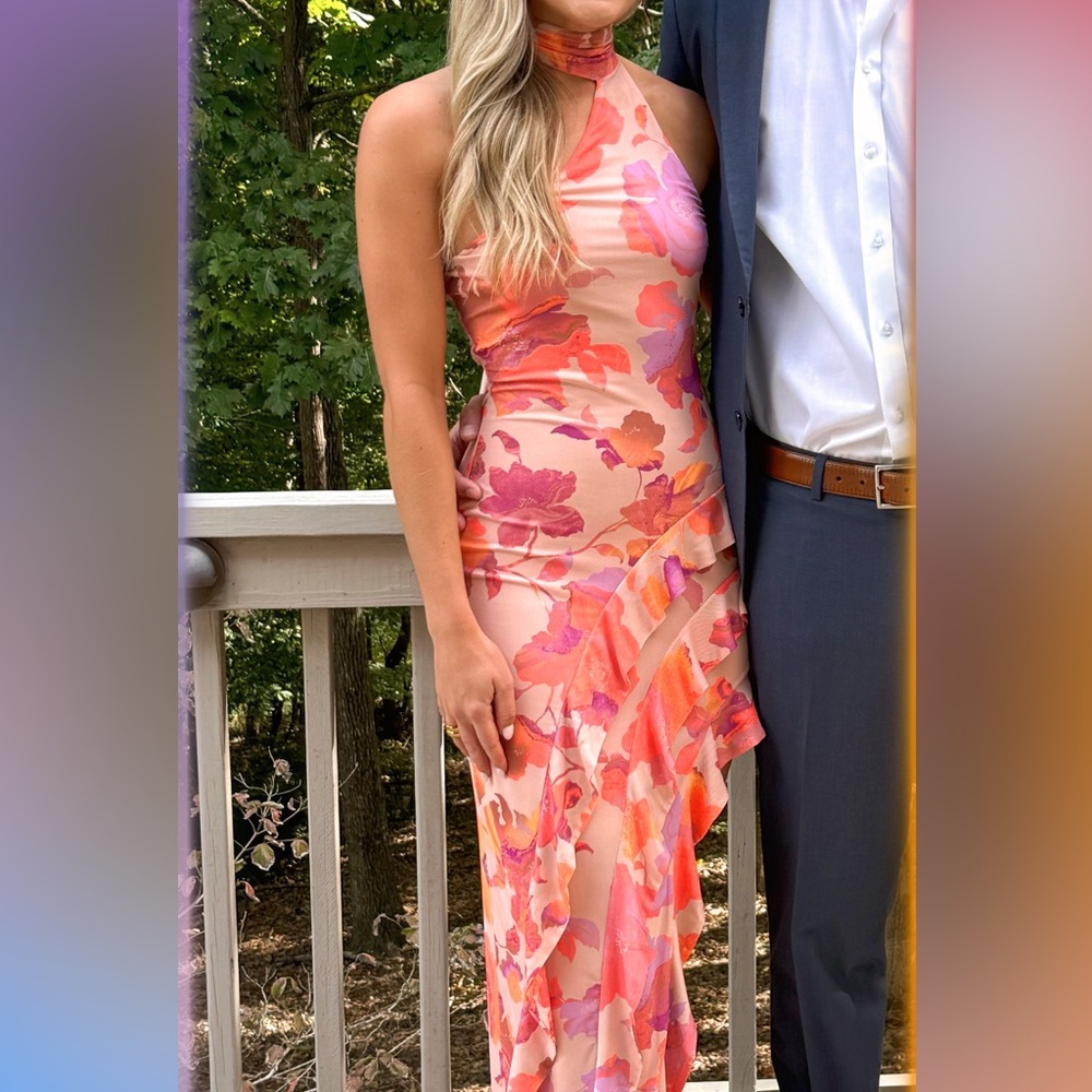 AFRM Desiree Dress in Nude Marble Floral from Revolve - Picture 2 of 2